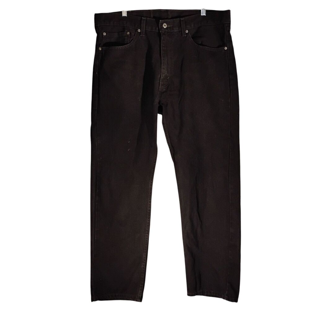 Levi's 505 jeans mens 38x32 black denim straight leg regular fit Strauss